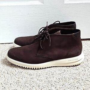 Cole Haan Grand+ Chukka Boots Shoes Dark Chocolate/Ivory Men's Size 11